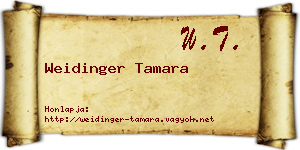 Weidinger Tamara névjegykártya